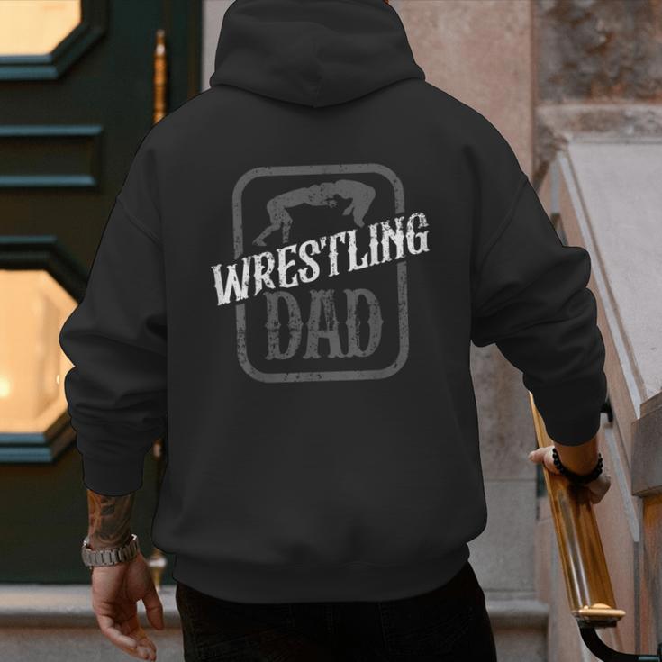 Wrestling Dad Martial Arts Wrestler Wrestle Hobby Father Men's Hoodie Back Print