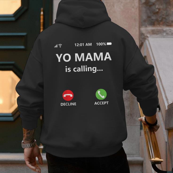 Yo Mama Is Calling Shirt Mom Shirts For DadCall Mom Men's Hoodie Back Print