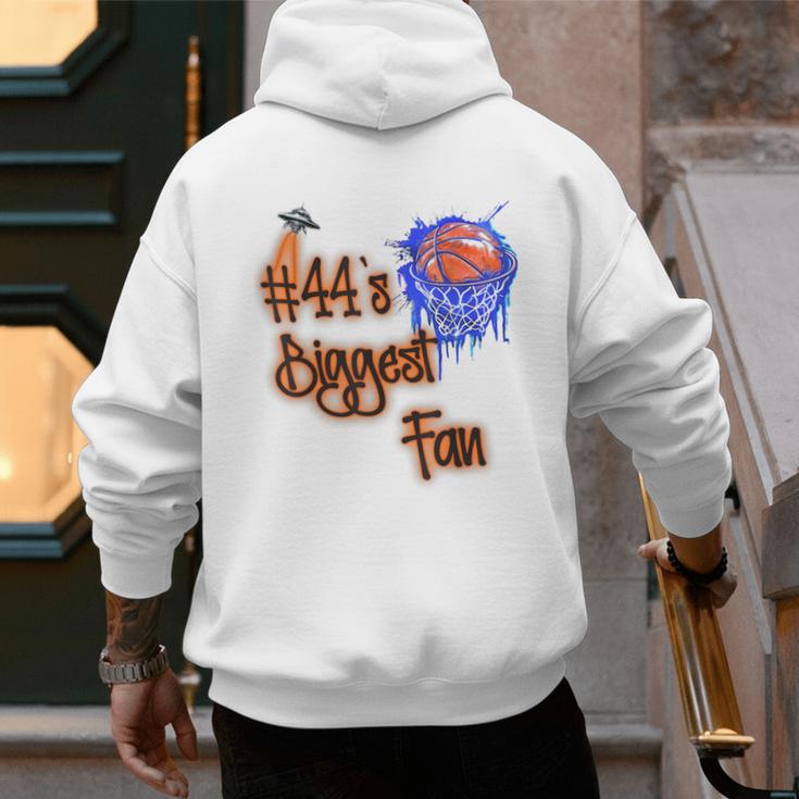 44 Biggest Fan Of Basketball Player Number 44 Dad Mom Men's Hoodie Back Print