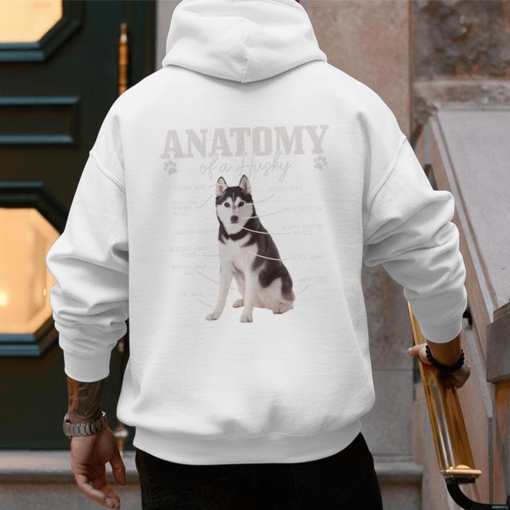 Anatomy Of A Siberian Husky Cute Dog Husky Mom Dad Men's Hoodie Back Print