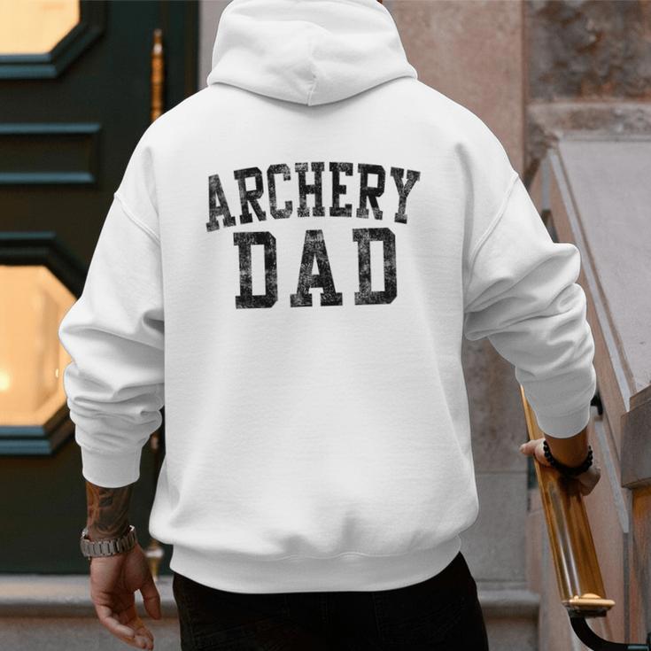 Archery Dad Birthday Classic Bold Font Archery Daddy Men's Hoodie Back Print