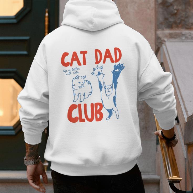 ON Back Cat Dad Club Life Is Better With Cats Father's Day Men's Hoodie Back Print ON Back Cat Dad Club Life Is Better With Cats Father's Day Men's Hoodie Back Print