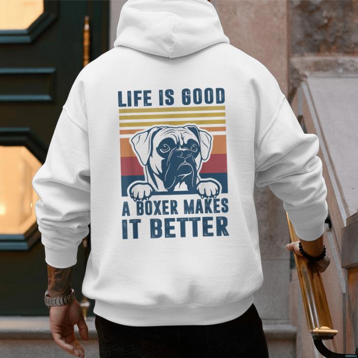 Boxer Dog For Men Women Boxer Dog Dad Mom Small Men's Hoodie Back Print