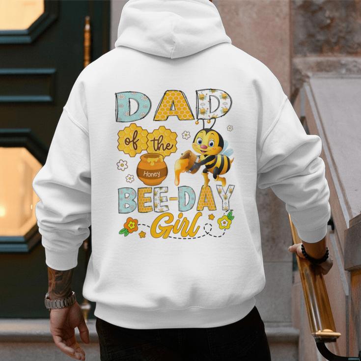 Dad Of The Bee-Day Girl Bee Birthday Party Men's Hoodie Back Print