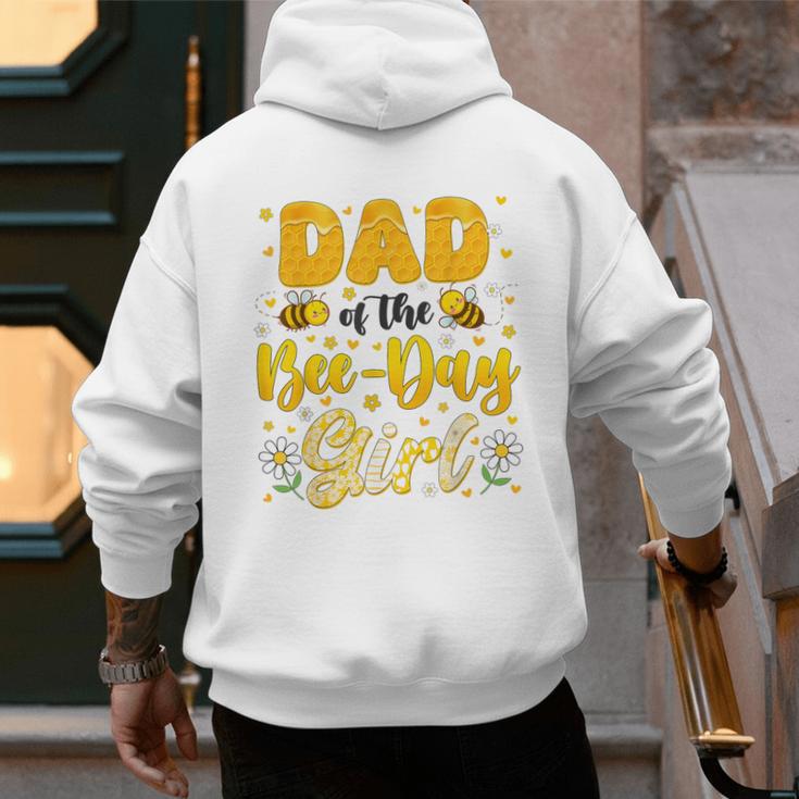 Dad Of The Bee Day Girl Flower Birthday Family Matching Men's Hoodie Back Print