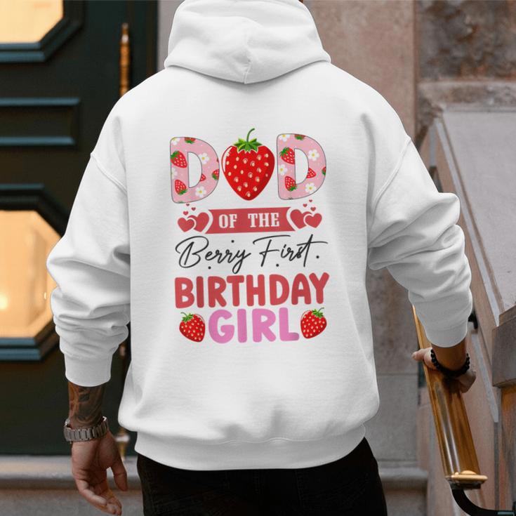 Dad Of The Berry First Birthday Girl Sweet Strawberry Men's Hoodie Back Print