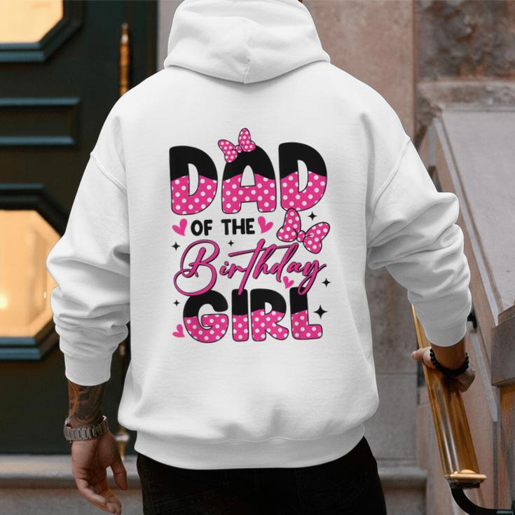 Dad Of The Birthday Girl Pink Family Birthday Girls Party Men's Hoodie Back Print
