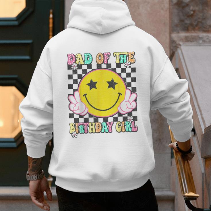 Dad Of The Birthday Girl Retro Family Matching Party Bday Men's Hoodie Back Print