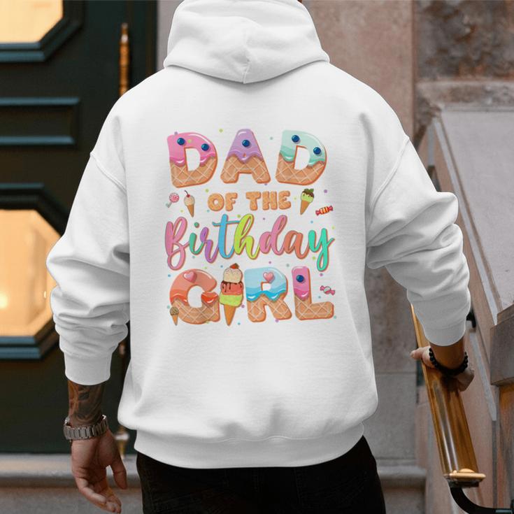 Dad Of The Birthday Ice Cream Family Matching Party Men's Hoodie Back Print