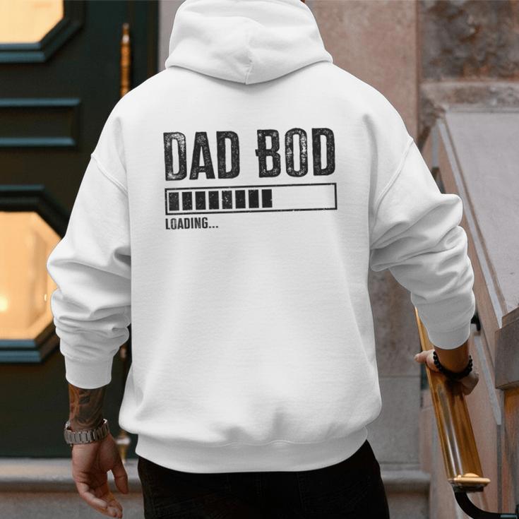 Dad BOD Loading 2024 Dad Fathers Day Baby Announcement Men's Hoodie Back Print