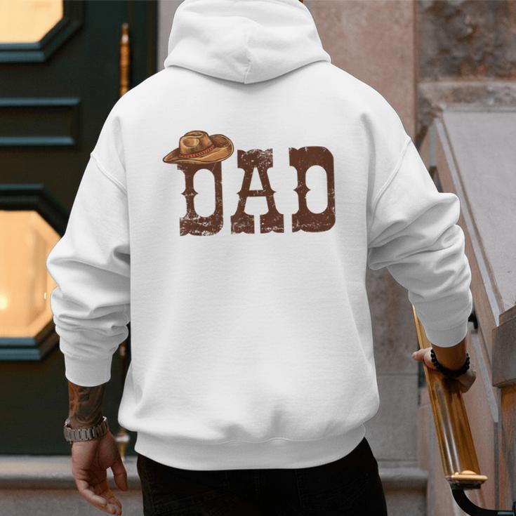 Dad Western Family Matching Birthday Cowboy Cowgirl Men's Hoodie Back Print