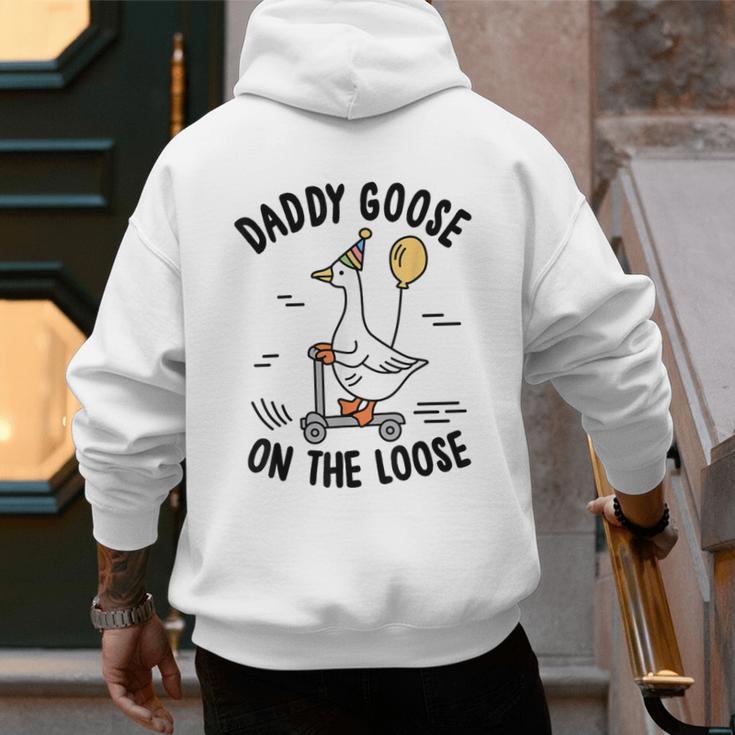 Daddy Goose On The Loose Birthday Matching Family Men's Hoodie Back Print