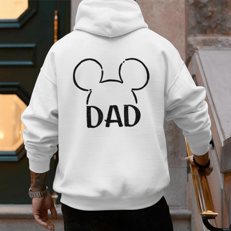Disney Mickey And Friends Dad Mickey Ears Outline Logo Men's Hoodie Back Print Disney Mickey And Friends Dad Mickey Ears Outline Logo Men's Hoodie Back Print