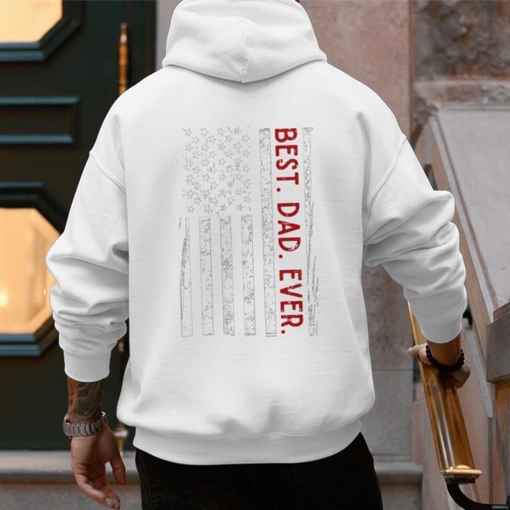 Distressed US American Flag Father Shirt Best Dad Ever Men's Hoodie Back Print Distressed US American Flag Father Shirt Best Dad Ever Men's Hoodie Back Print