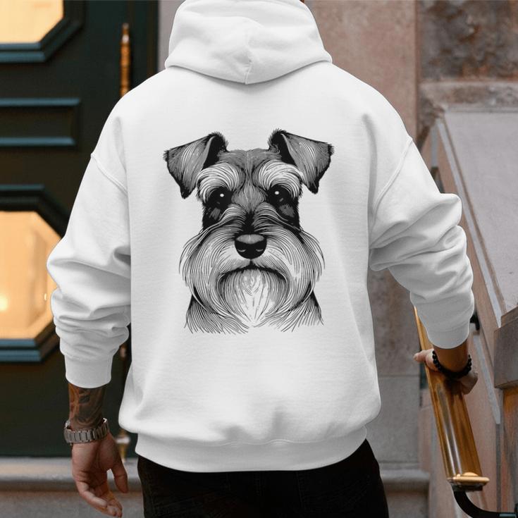 Dog Fingerprint Miniature Schnauzer Dad Mom Men's Hoodie Back Print