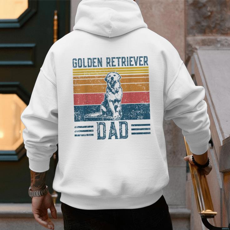 Dog Golden Dad Vintage Golden Retriever Dad Small Men's Hoodie Back Print