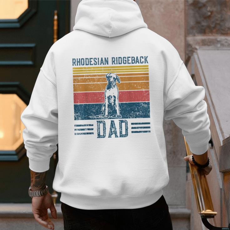 Dog Ridgeback Dad Vintage Rhodesian Ridgeback Dad Men's Hoodie Back Print