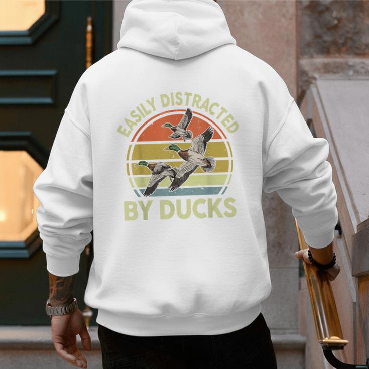 Easily Distracted Duck Hunting Dad Hunter Son Daughter Men's Hoodie Back Print