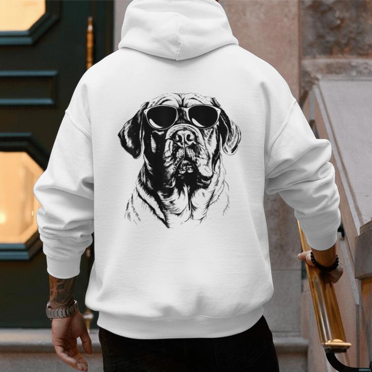 English Mastiff Sketch Drawing Art Dog Lover Mom Dad Women Men's Hoodie Back Print