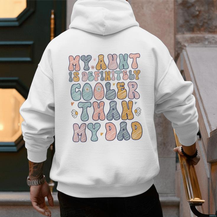 Funny Auntie My Aunt Is Definitely Cooler Than My Dad Men's Hoodie Back Print