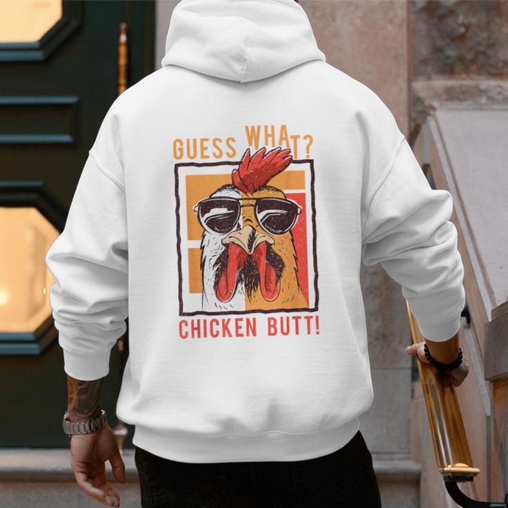 Guess What Chicken Butt DadSiblingsFriends Humor Small Men's Hoodie Back Print