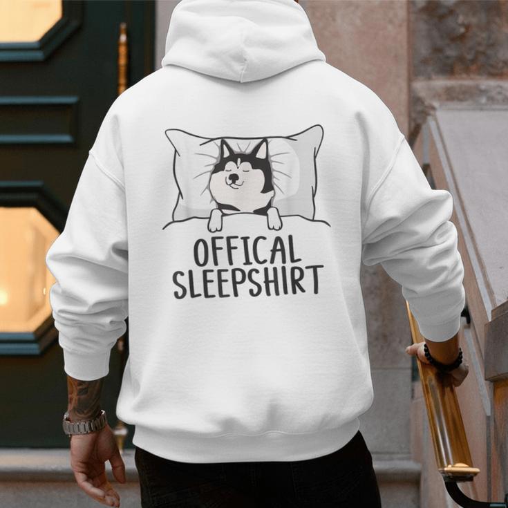 Husky Dog Pajama Husky Official Sleepshirt Mom Dad Kid Men's Hoodie Back Print