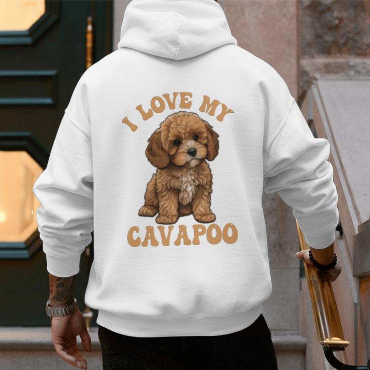 I Love My Cavapoo For Mom Dad Kids Men's Hoodie Back Print