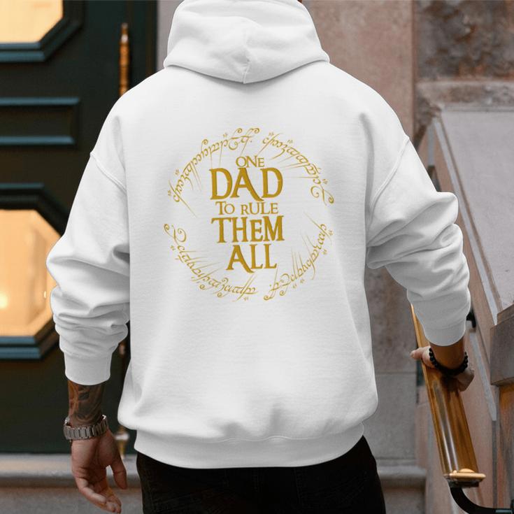 One Dad To Rule Them All Fantasy Nerd Dad Graphic Men's Hoodie Back Print