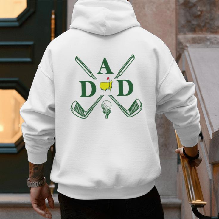 Par Dad Golf Matching Golfing Quote Party Pocket Men's Hoodie Back Print