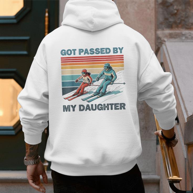 Got Passed By My Daughter Skiing Dad Men's Hoodie Back Print