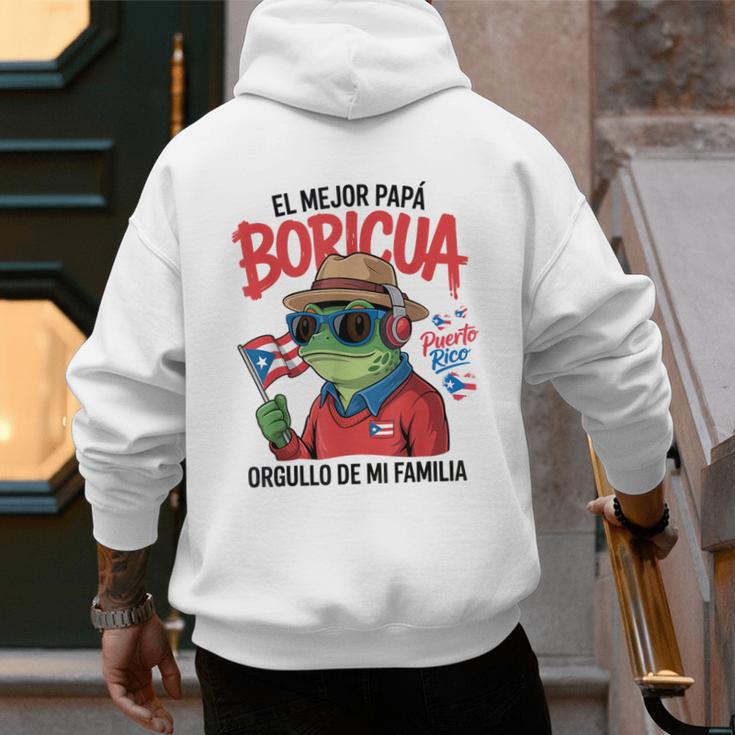 Puerto Rican Dad Idea For Men & Papá Boricua Coqui Frog Men's Hoodie Back Print