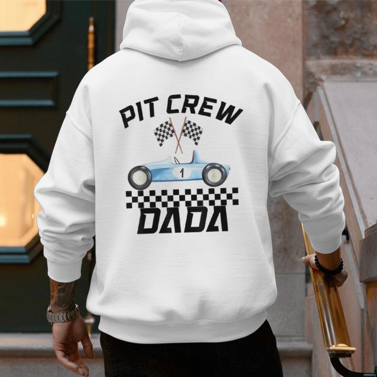 Race Car Racing Family Dada Pit Crew Birthday Party Men's Hoodie Back Print