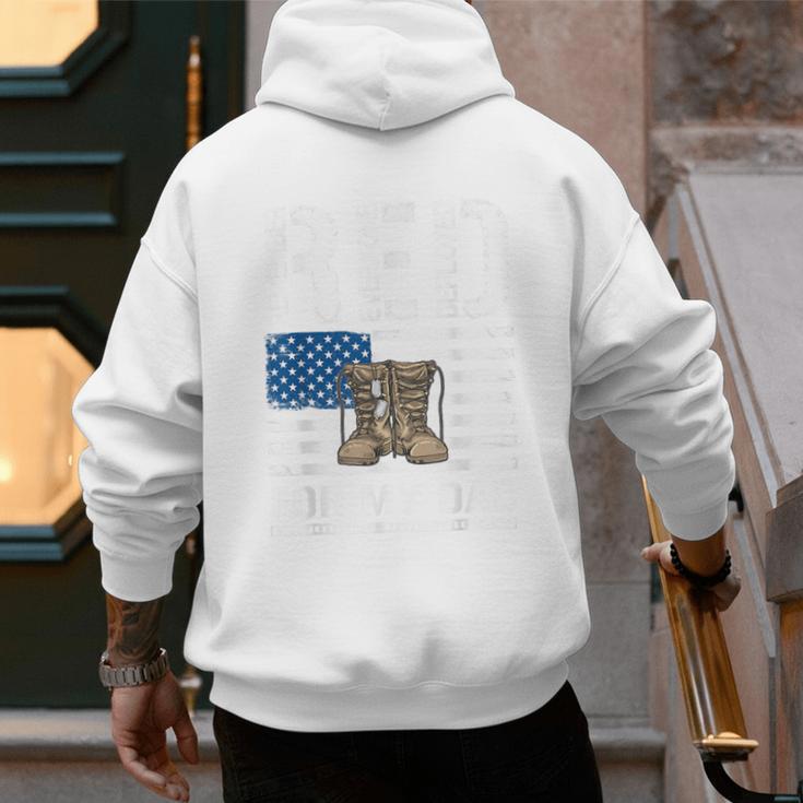 RED Friday For My Dad Military Veteran Deployed Men's Hoodie Back Print RED Friday For My Dad Military Veteran Deployed Men's Hoodie Back Print
