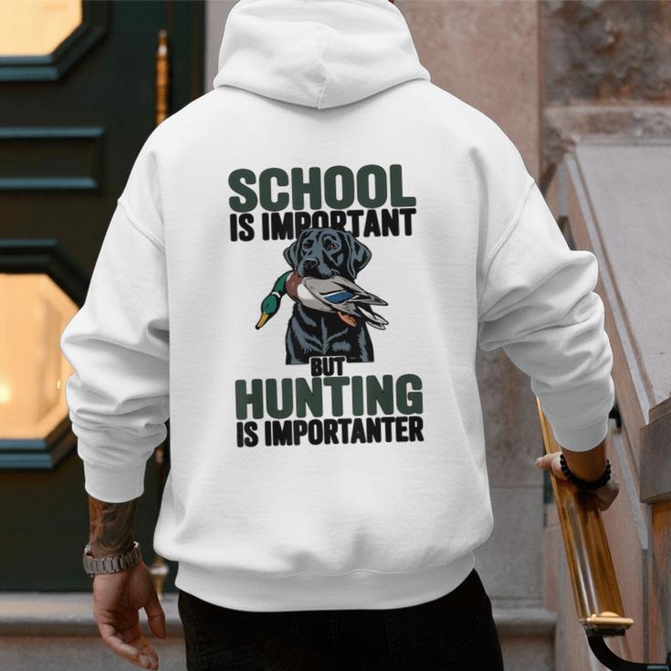 School Important But Hunting Is Importanter Dad Men's Hoodie Back Print