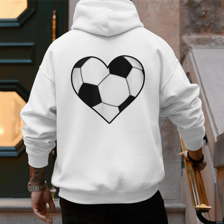 Soccer Ball Heart Idea For Mom Dad Kids T-Shirt Men's Hoodie Back Print Soccer Ball Heart Idea For Mom Dad Kids T-Shirt Men's Hoodie Back Print