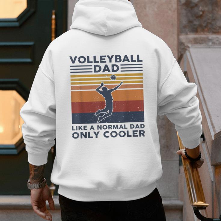 Volleyball Dad Like A Normal Dad Only Cooler Vintage Men's Hoodie Back Print