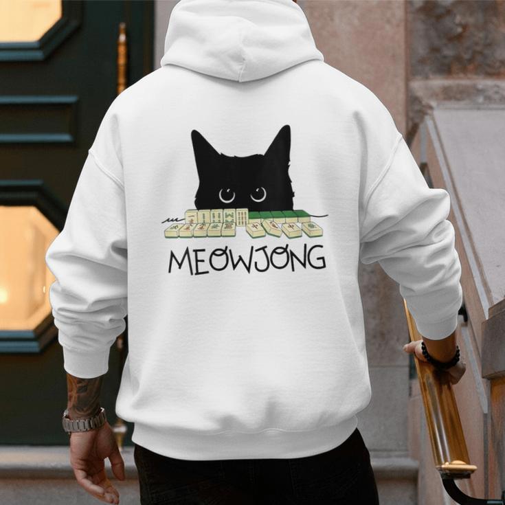 Women's Meowjong Cat Mahjong Chinese Game Cat Mom Dad Men's Hoodie Back Print
