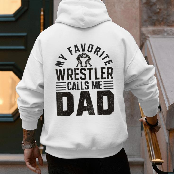 Wrestler Daddy Wrestling Dad Men's Hoodie Back Print