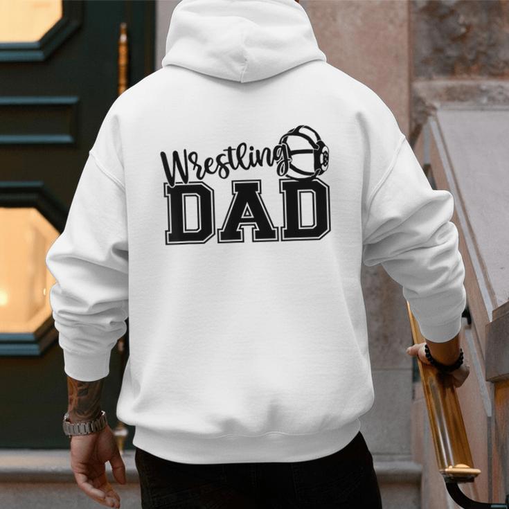 Wrestling Dad Hobby Wrestle Wrestler Martial Arts Father Men's Hoodie Back Print