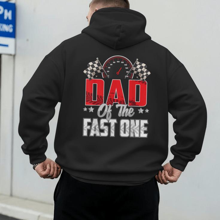 1 Year Old Racing Car Fast One Birthday 1st Family Dad Men's Hoodie Back Print