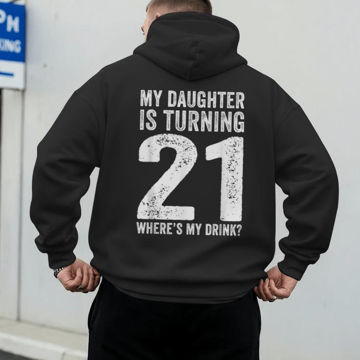 21st Birthday Dad Mom 21 Year Old Daughter Family Squad Men's Hoodie Back Print