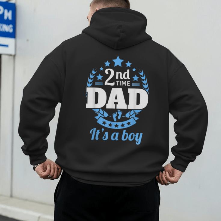 2nd Time Dad It's A Boy Dad Again Second Baby Announce Men's Hoodie Back Print