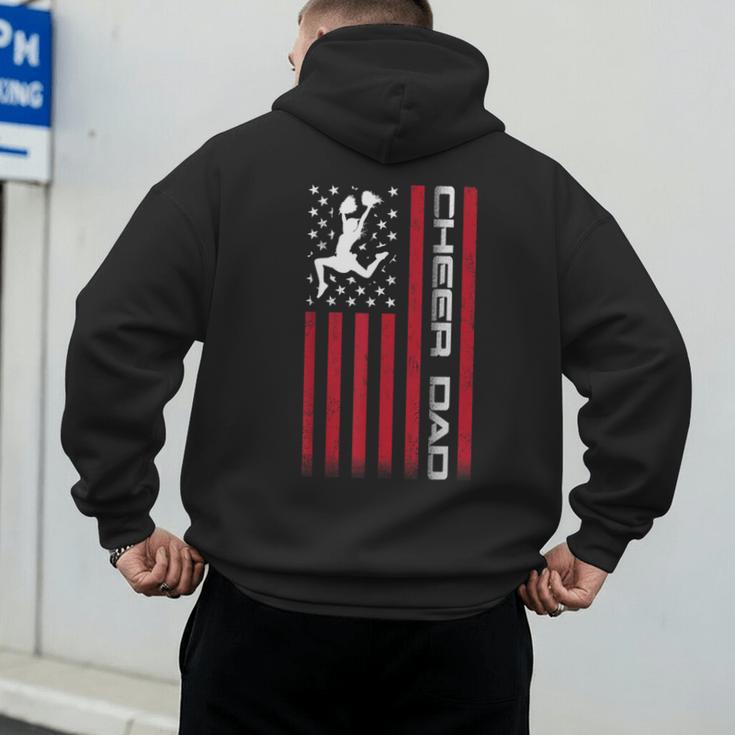 4th Of July US Flag Cheer Dad Shirt For Father's Cheer Men's Hoodie Back Print