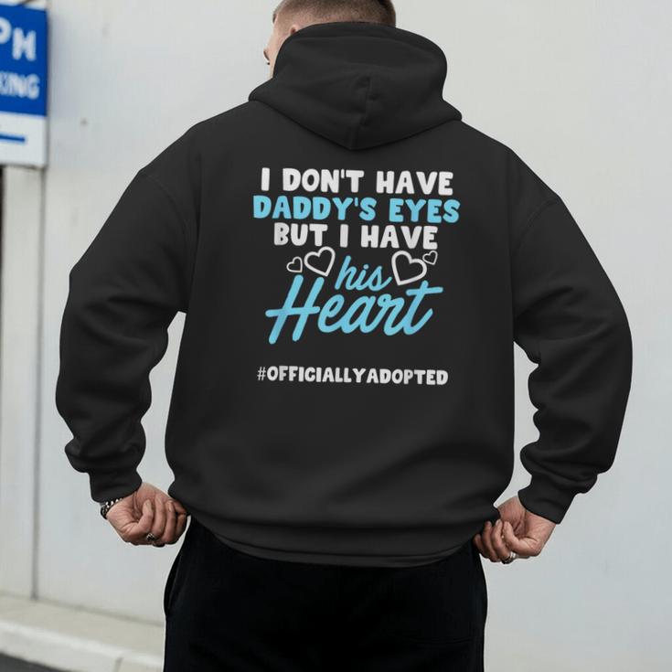 Adoption Announcement Day Dad Heart Small Men's Hoodie Back Print