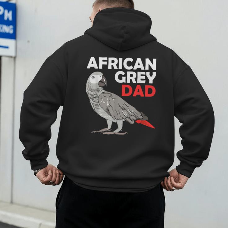 African Grey Parrot Dad Congo Bird Father Men's Hoodie Back Print