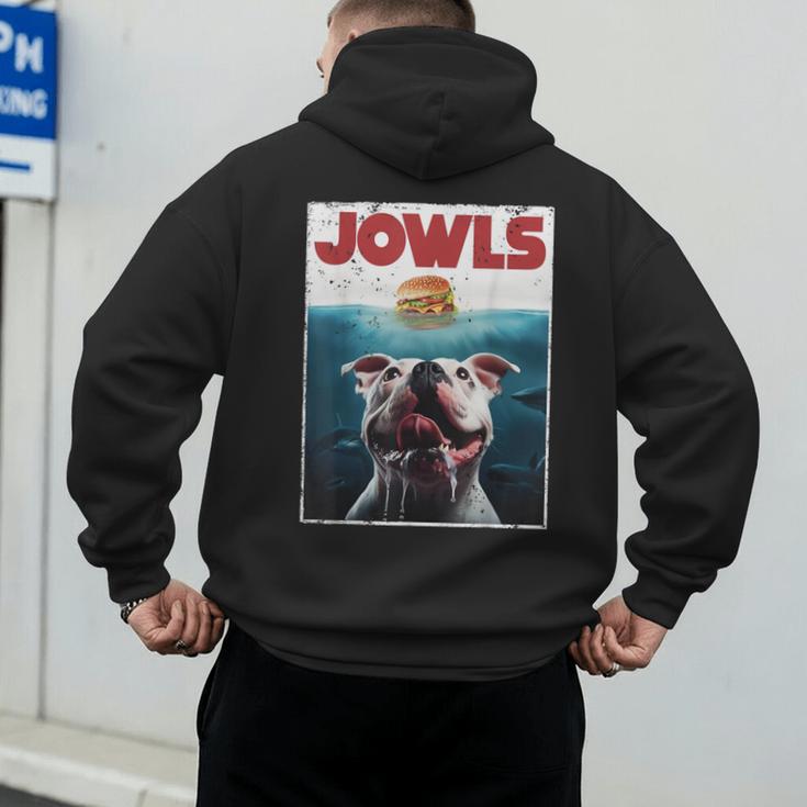 American Bulldog Jowls Burger Bully Dog Mom Dog Dad Men's Hoodie Back Print