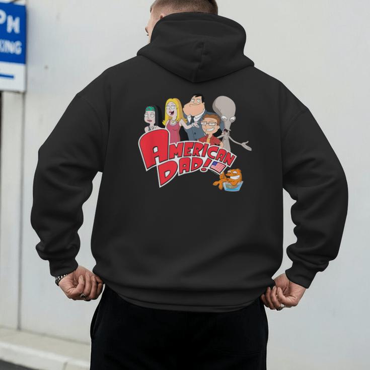 American Dad Show Logo With Family Cartoon Men's Hoodie Back Print