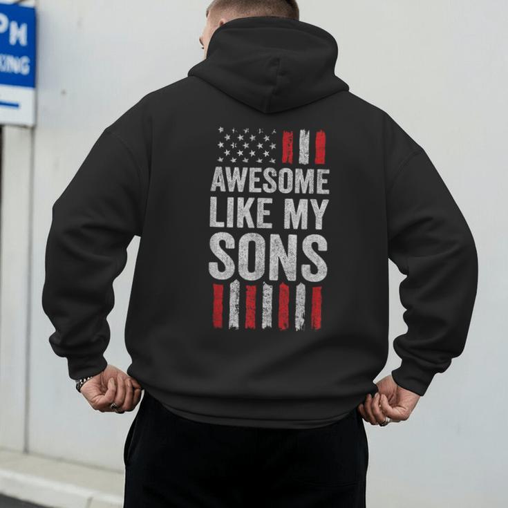 American Flag Dad Mom Awesome Like My Sons Men's Hoodie Back Print