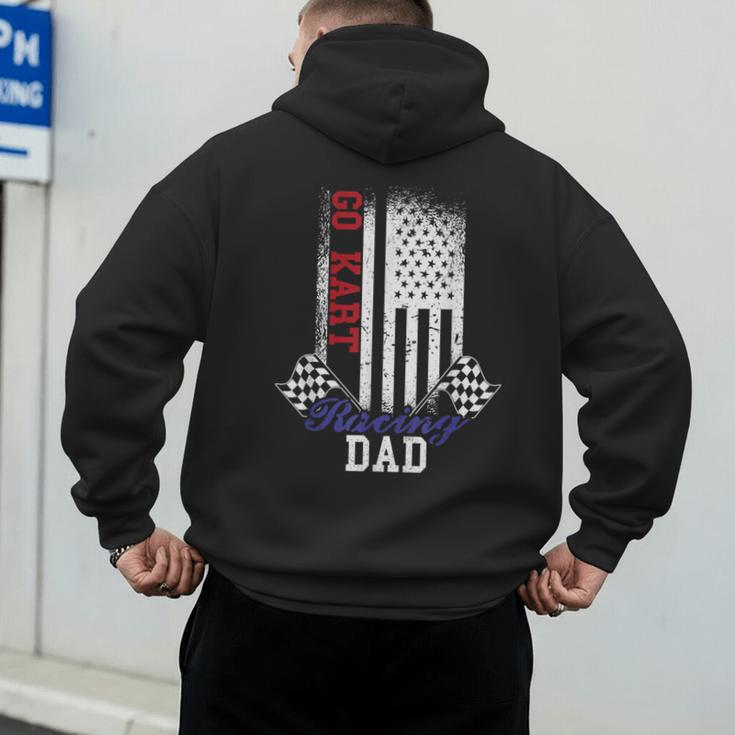 American Flag Go Kart Racing Race Dad Flag Men's Hoodie Back Print