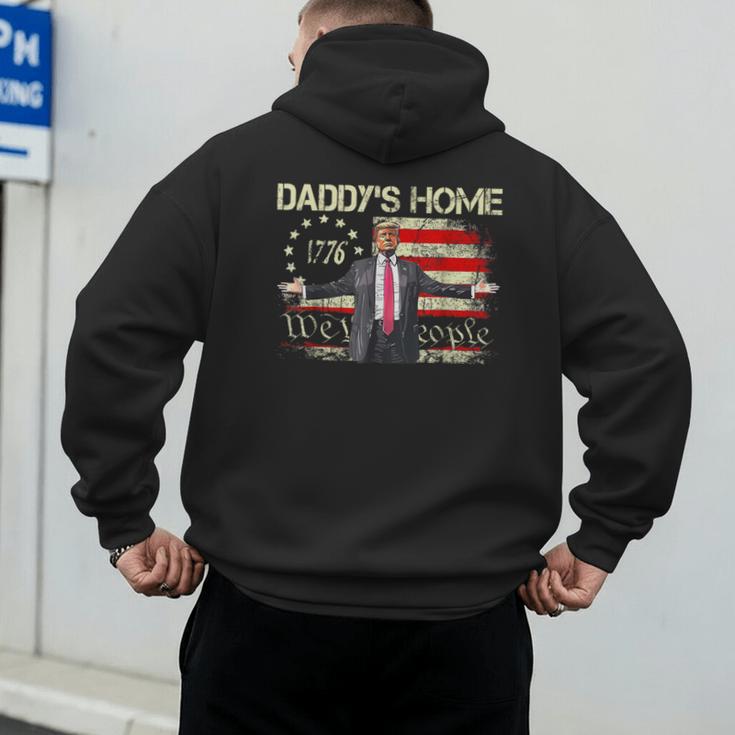 American Flag Trump 2024 Daddy's Home We The People Men's Hoodie Back Print